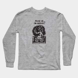 plug in reddy kilowatt distressed black Long Sleeve T-Shirt